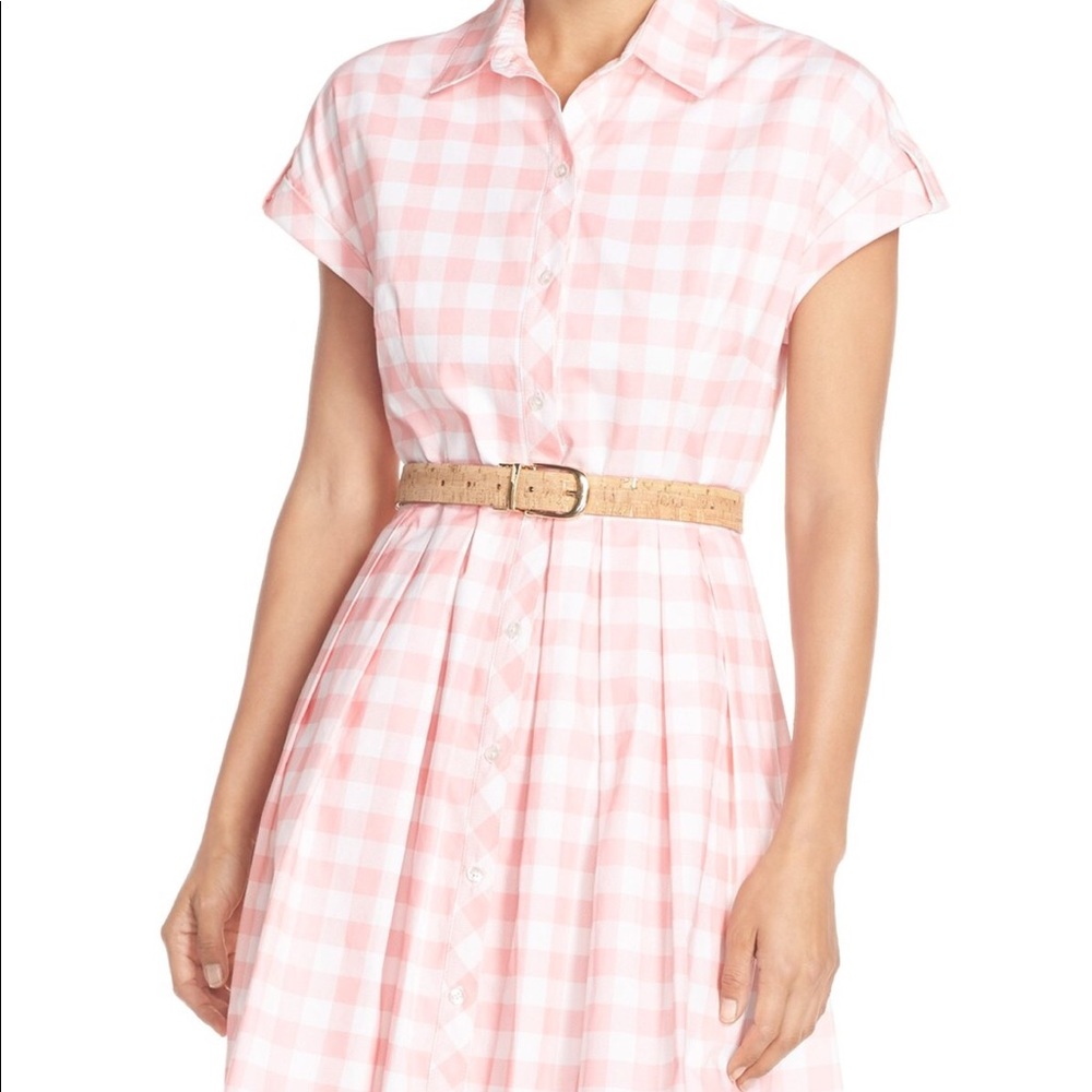 Eliza J Check Poplin Shirt Dress Size 10 NWT